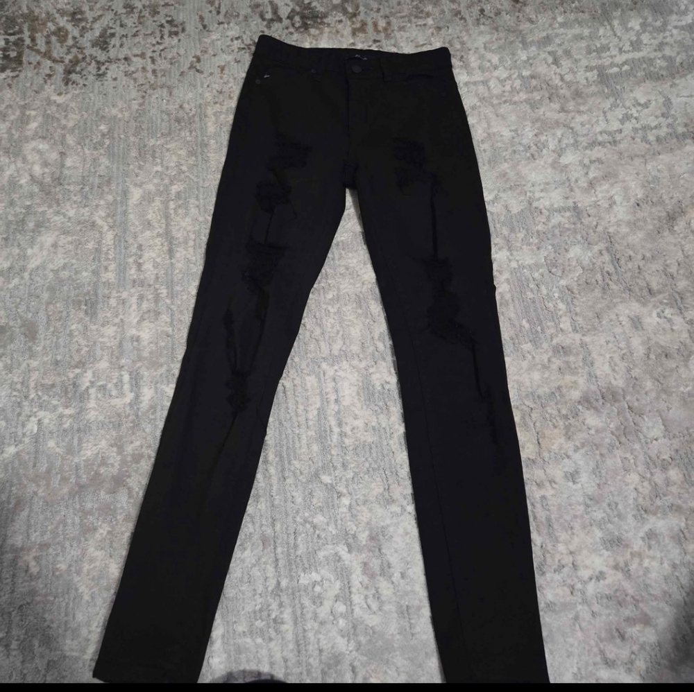 KanCan Womens Mid Rise Ankle Skinny Jeans Stretch Black Size 3/25